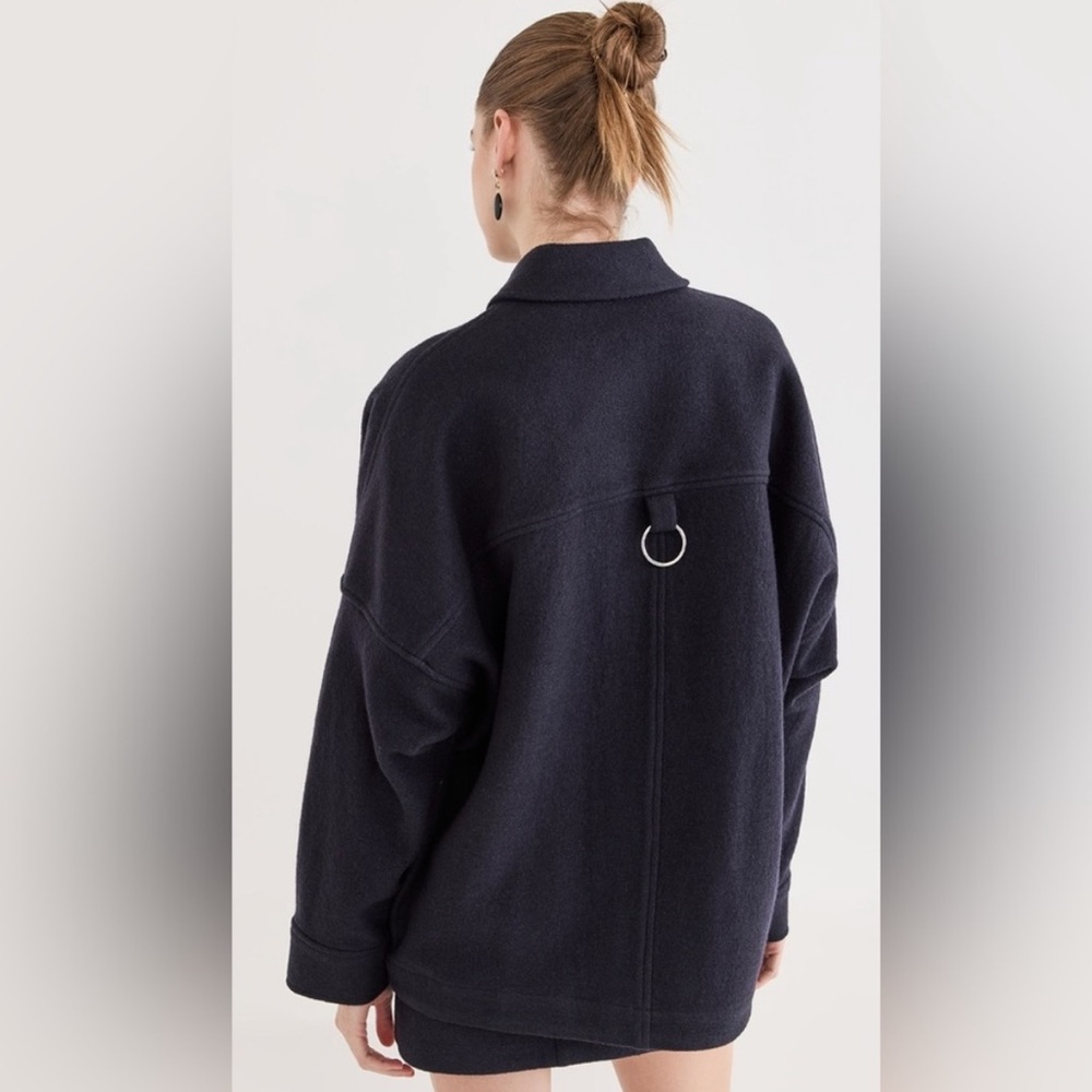 Tibi Boiled Wool Western Jacket. Navy